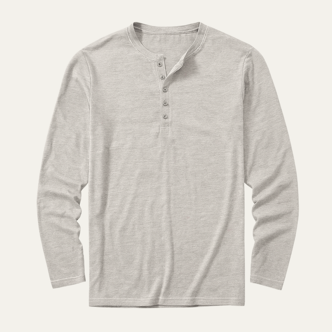 La Chemise Henley à Manches Longues pour Homme de Sheffield - Haut en Coton Moderne