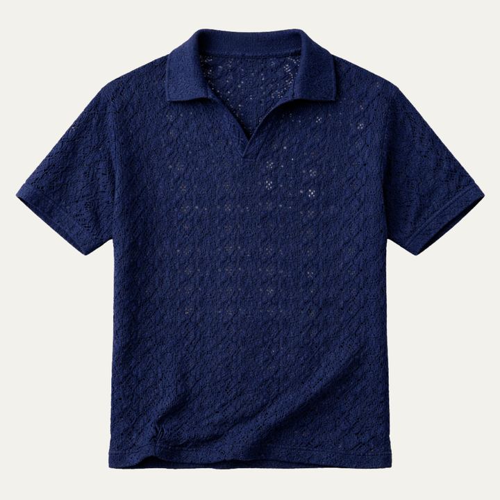 La Chemise en Lin Crochet Maillé Bohémien pour Homme Glenridge Hill – Bleu Marine