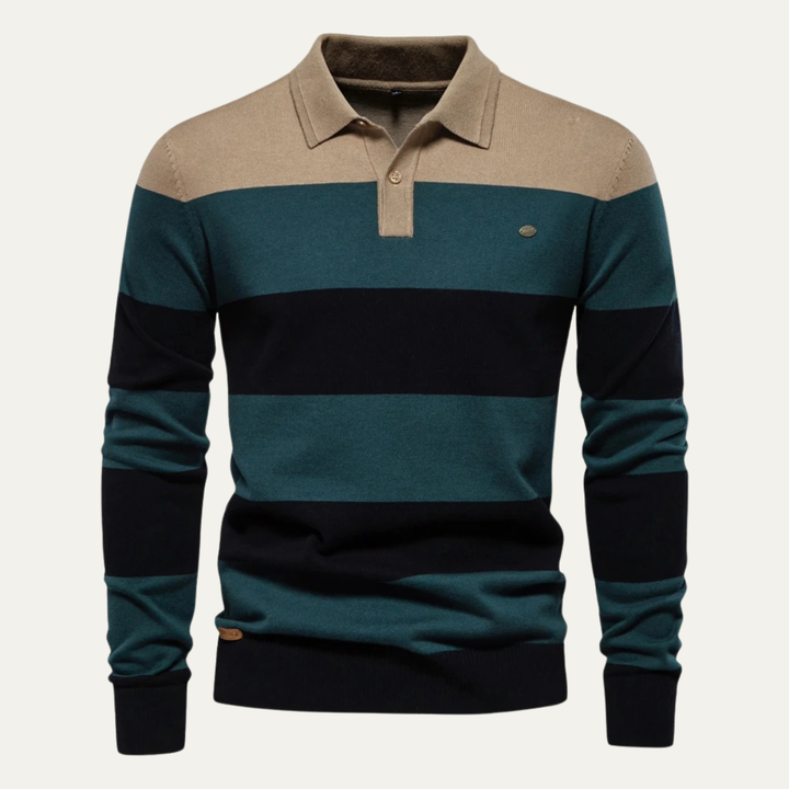 Le Pull Polo en Coton à Rayures pour Hommes Latina