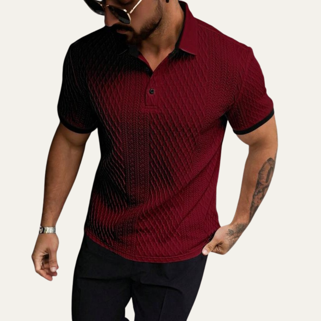 Le polo décontracté texturé pour homme Glenbrook Hill avec col contrasté