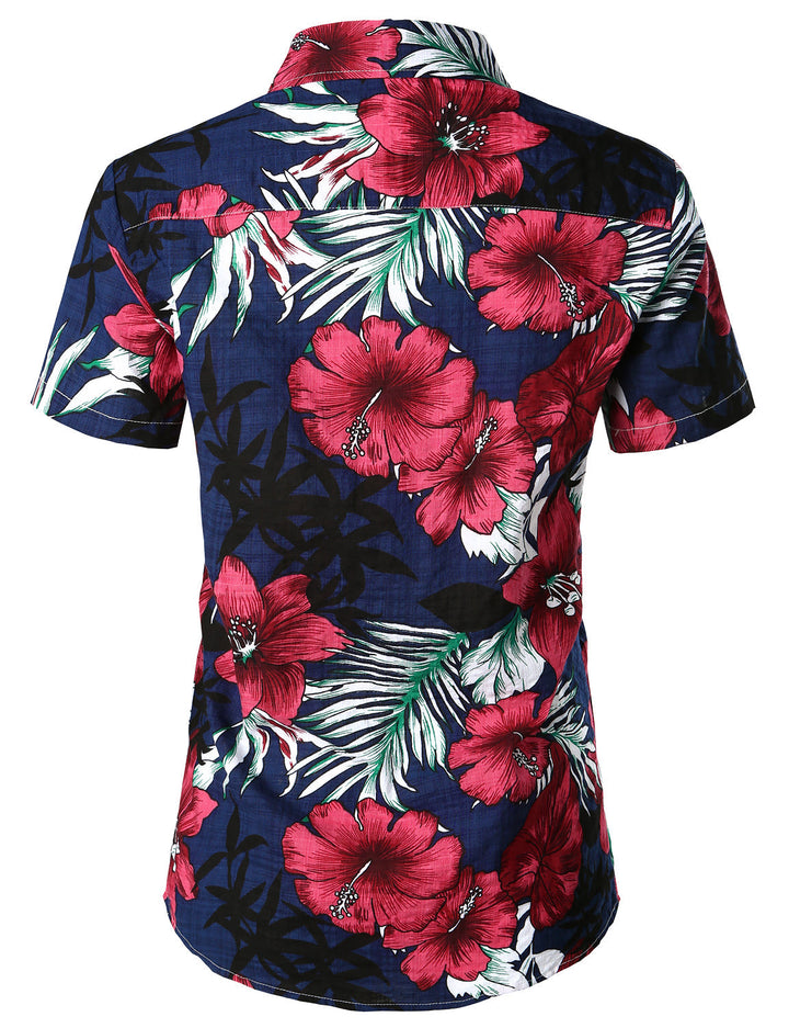 Chemisier imprimé Floral pour femmes, chemise hawaïenne en coton à manches courtes, chemise Aloha de plage et d&
