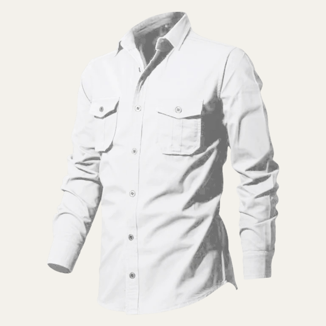 La chemise à boutons rétro unie pour homme Brookwater