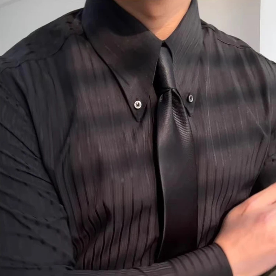La Chemise de Costume Formelle à Boutons pour Homme Palermo – Noire