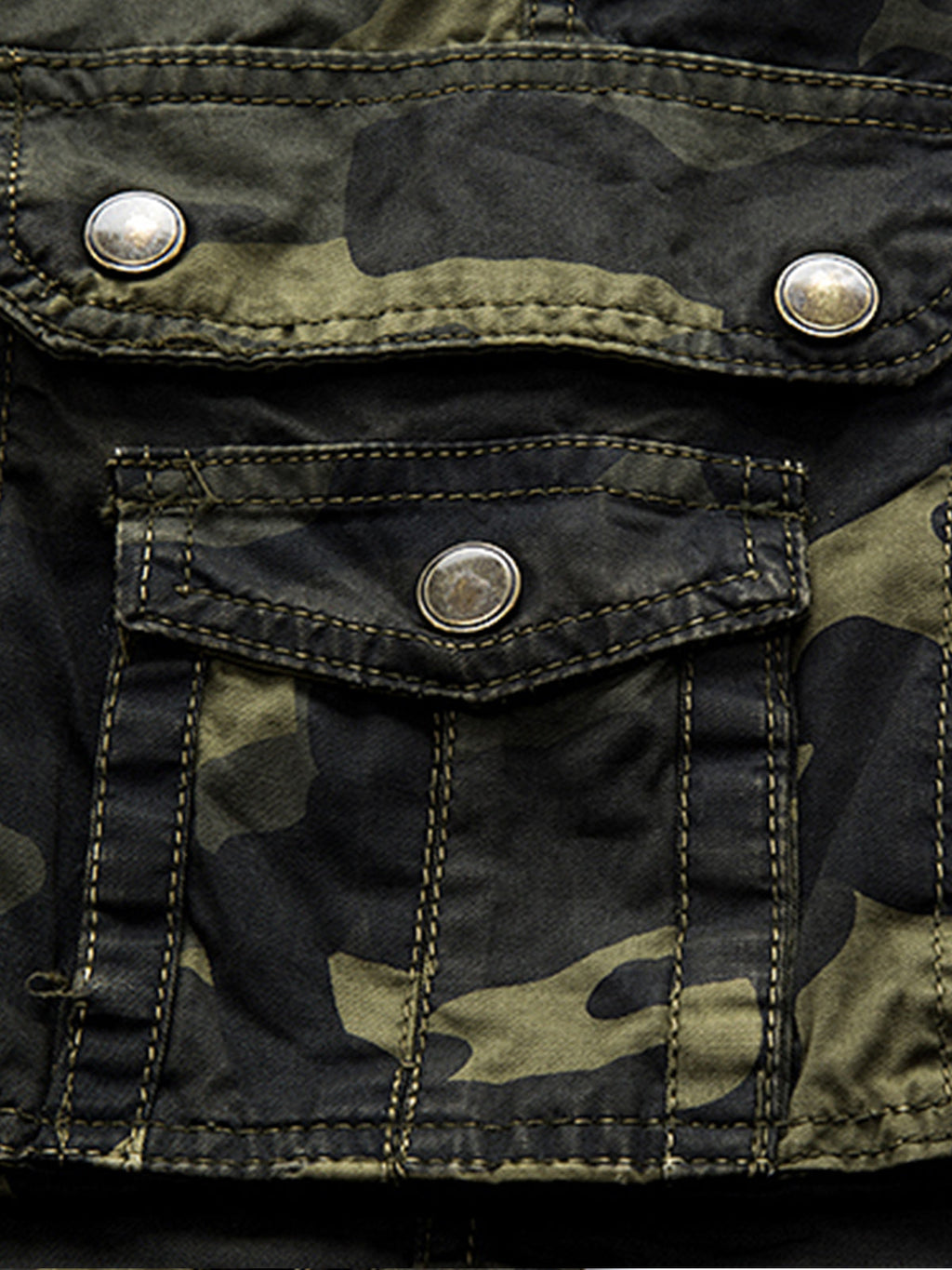 Short camouflage décontracté en coton de couleur unie de grande taille pour hommes
