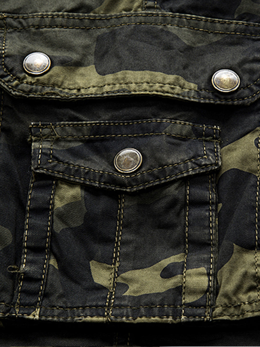 Short camouflage décontracté en coton de couleur unie de grande taille pour hommes