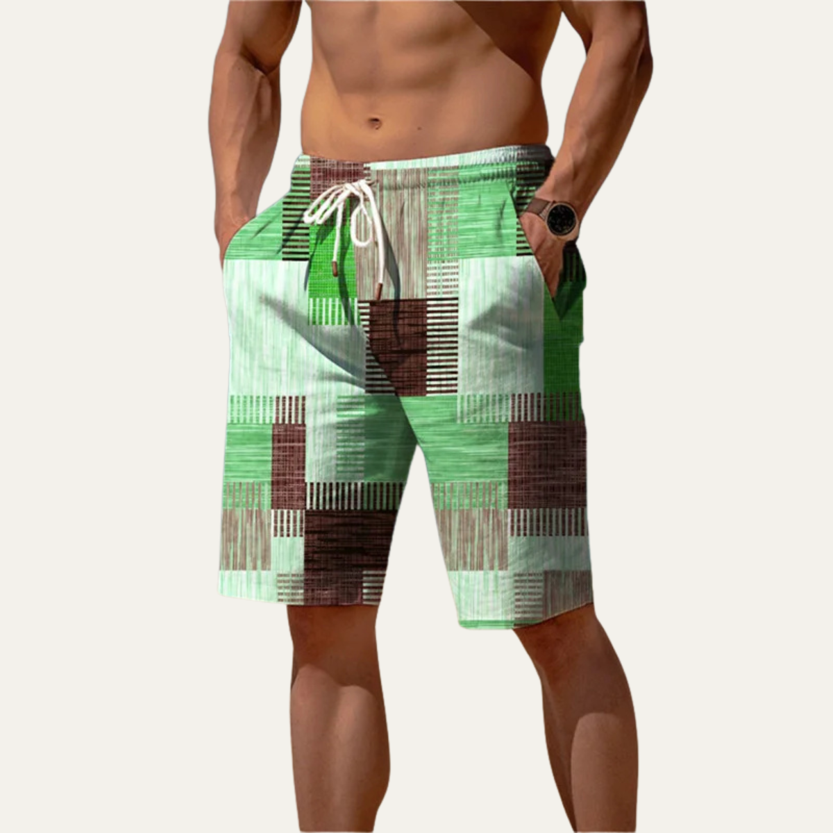 Les Shorts d'Été à Carreaux Décontractés pour Hommes Stratford