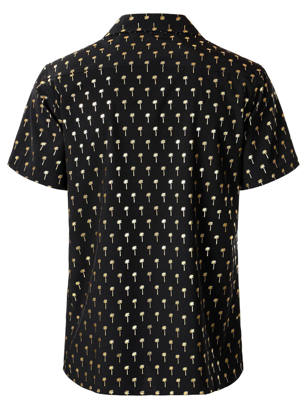 Chemise à manches courtes et col cubain Golden Palm Tree pour homme