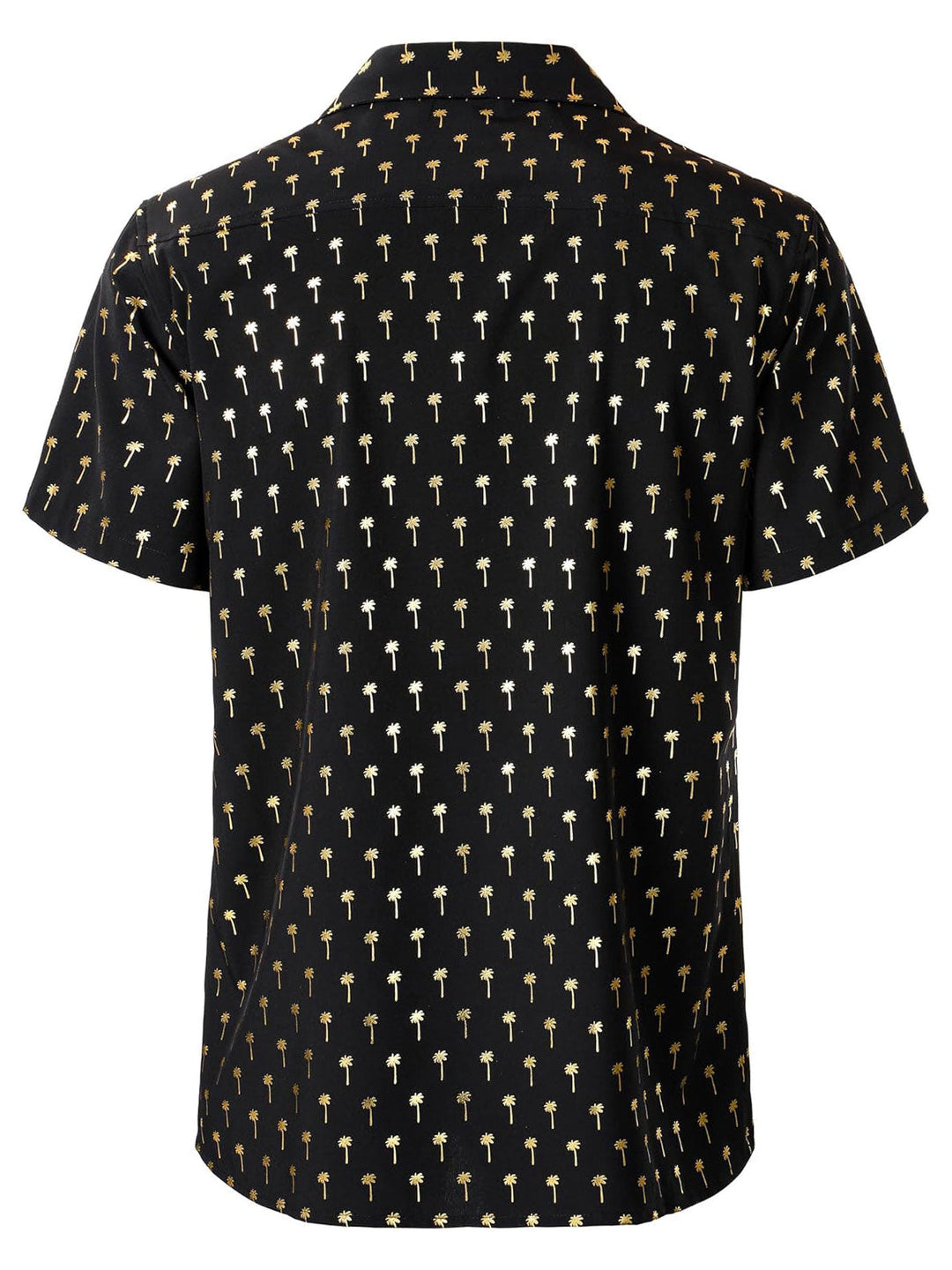 Chemise à manches courtes et col cubain Golden Palm Tree pour homme
