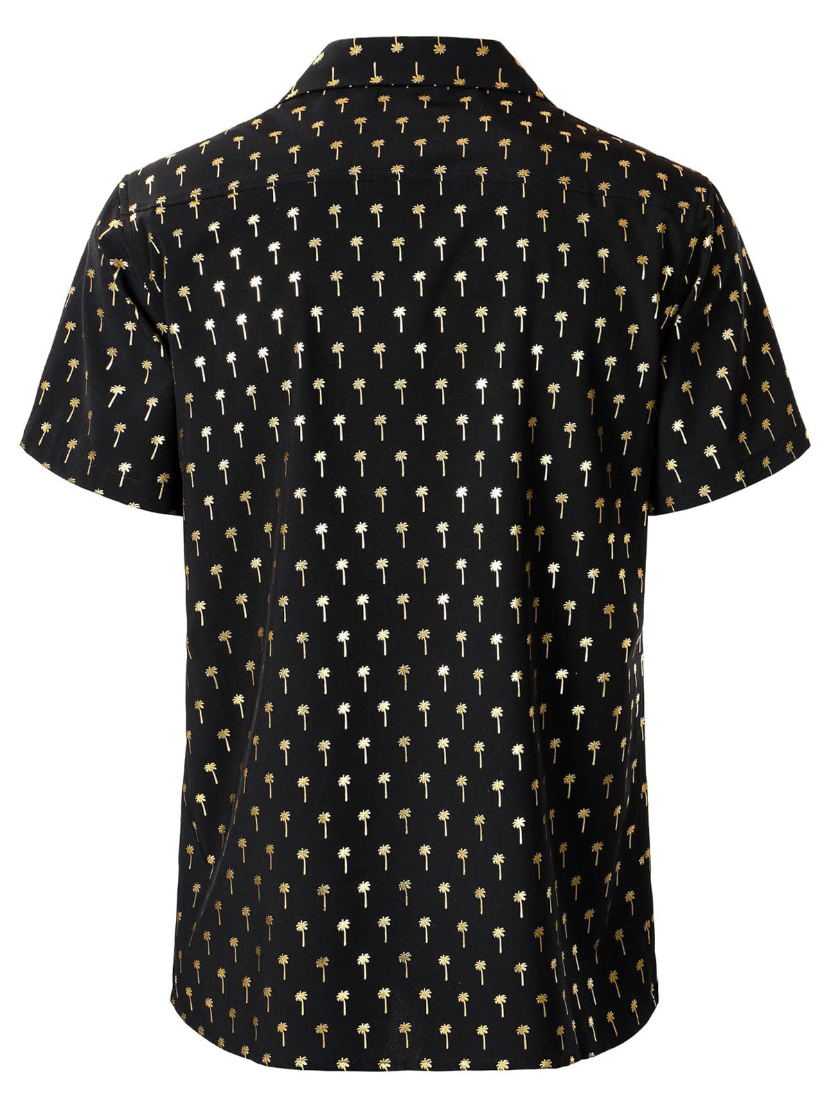 Chemise à manches courtes et col cubain Golden Palm Tree pour homme