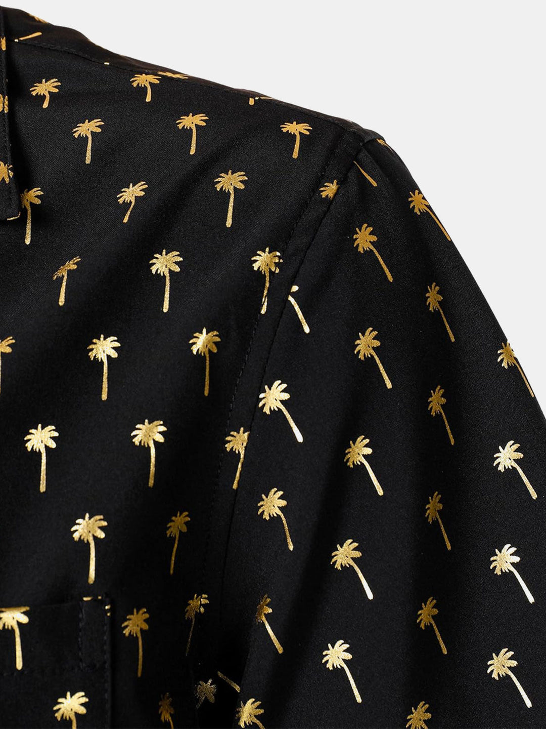 Chemise à manches courtes et col cubain Golden Palm Tree pour homme