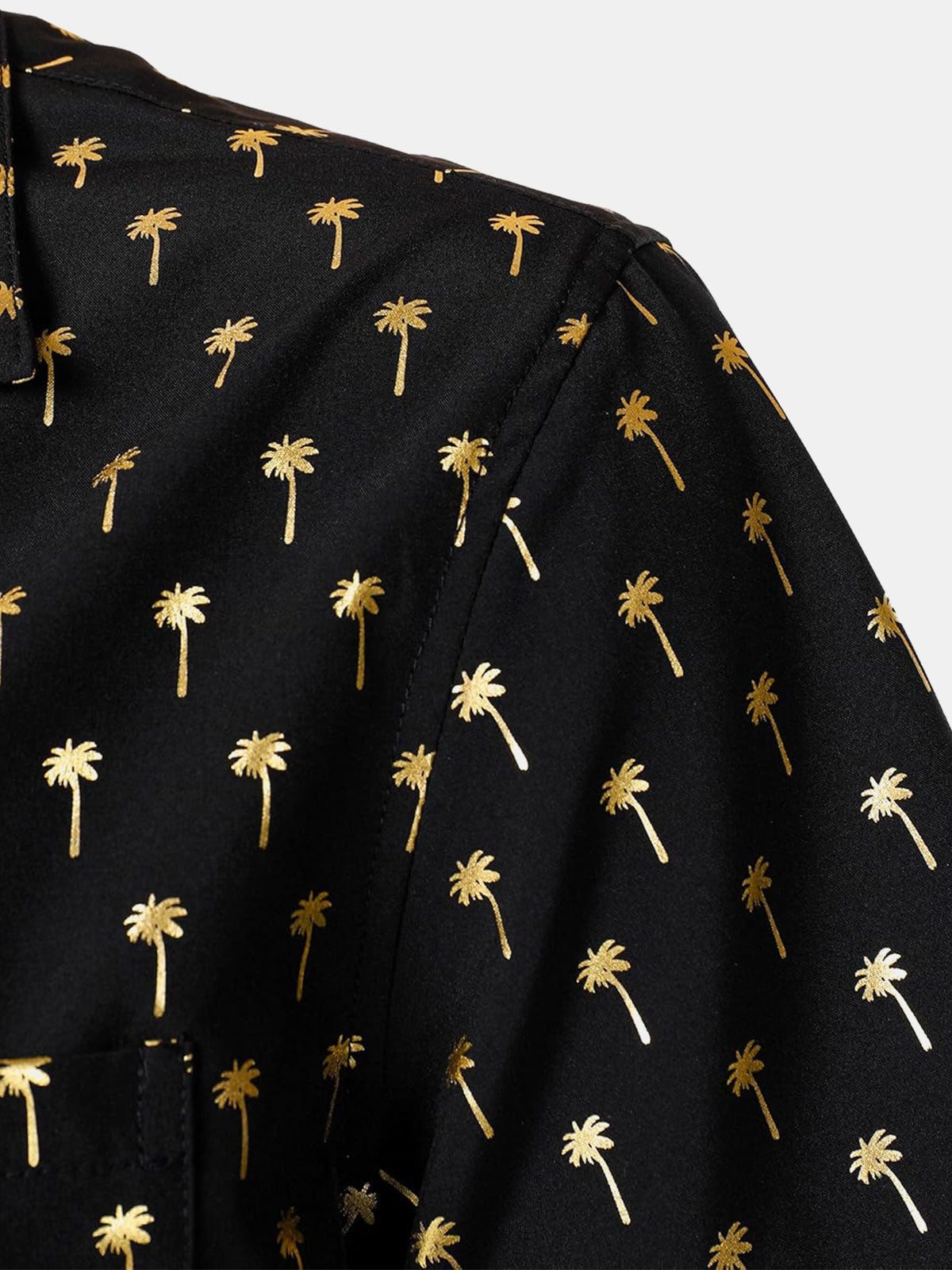 Chemise à manches courtes et col cubain Golden Palm Tree pour homme
