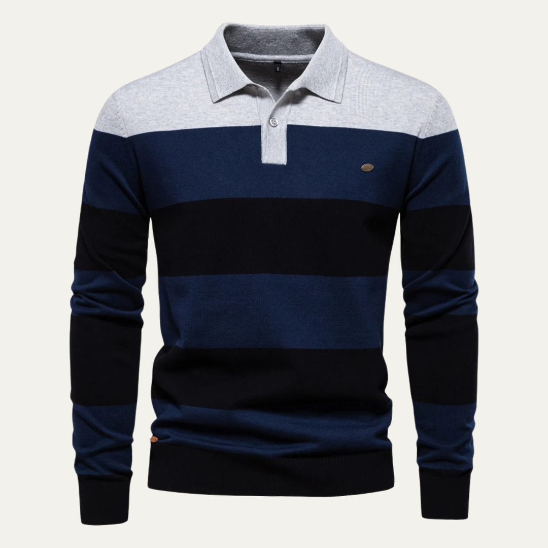 Le Pull Polo en Coton à Rayures pour Hommes Latina