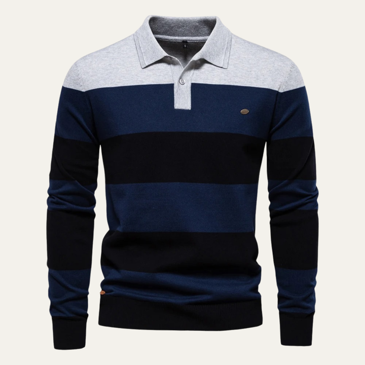 Le Pull Polo en Coton à Rayures pour Hommes Latina