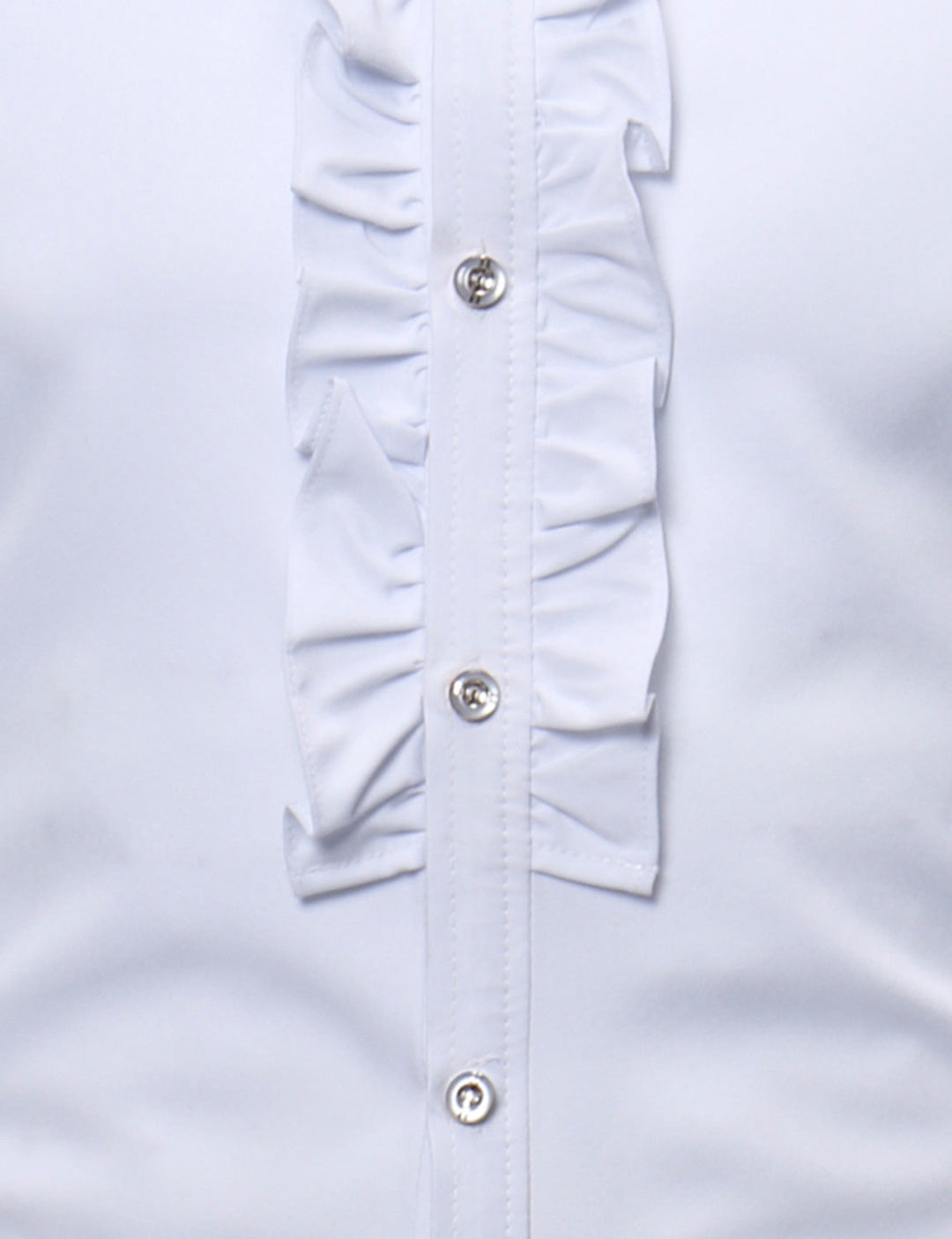 Chemise de smoking à manches longues en dentelle à col montant pour hommes
