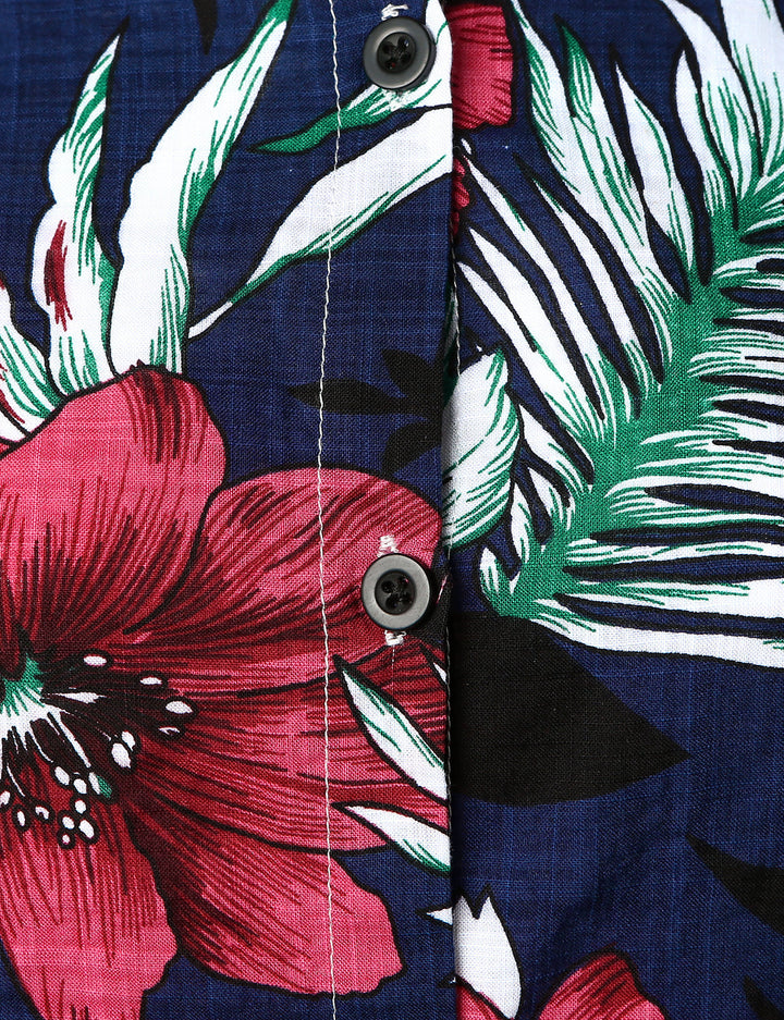 Chemisier imprimé Floral pour femmes, chemise hawaïenne en coton à manches courtes, chemise Aloha de plage et d&