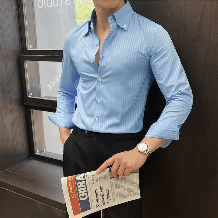 La Chemise à Manches Longues Rayée Décontractée pour Hommes de Brookhaven Park
