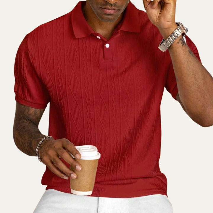 La chemise polo décontractée à boutons texturée pour hommes Ridgebrook
