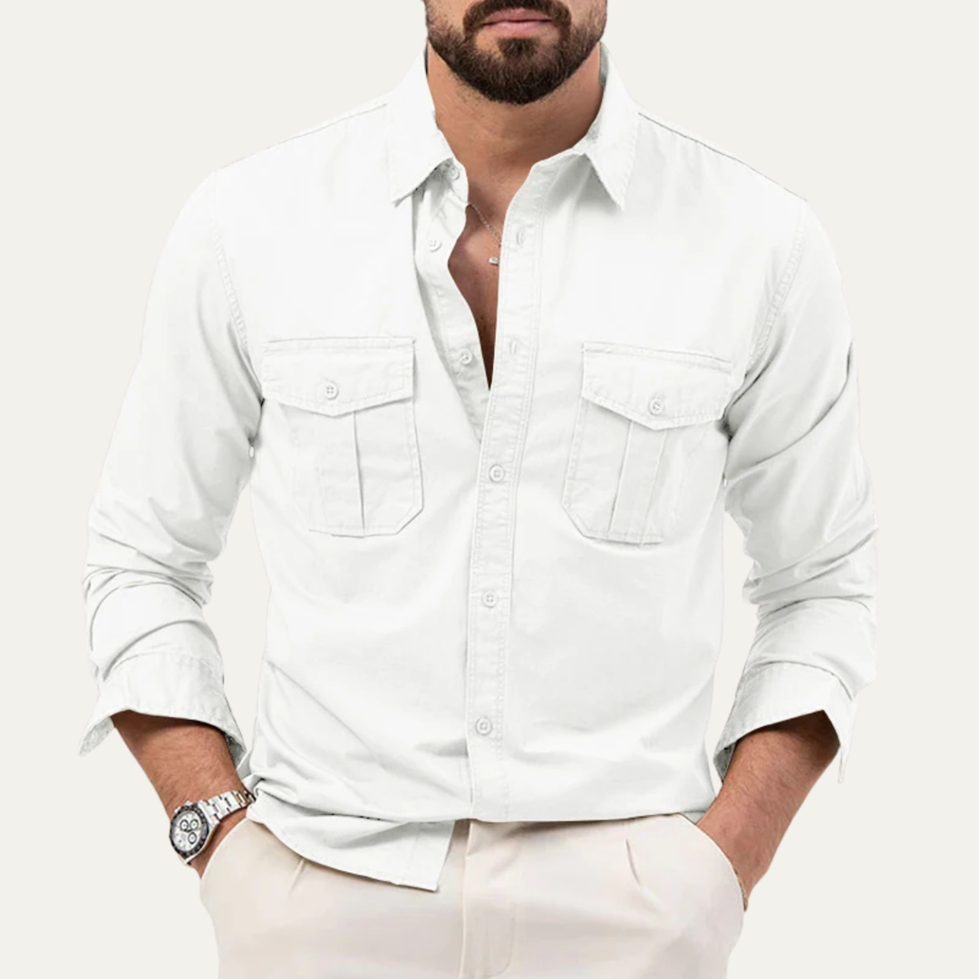 La chemise à boutons rétro unie pour homme Brookwater