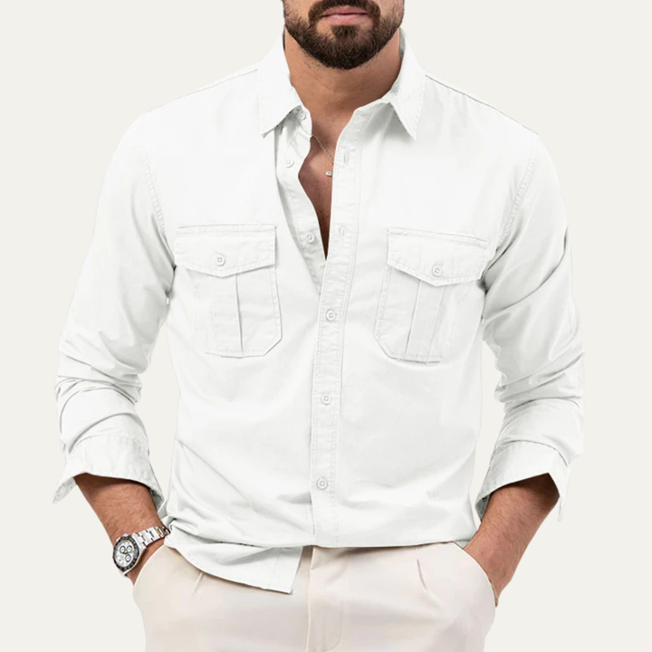 La chemise à boutons rétro unie pour homme Brookwater
