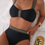 Maillot De Bain Deux Pièces Imprimé Avec Soutien-Gorge Push-Up