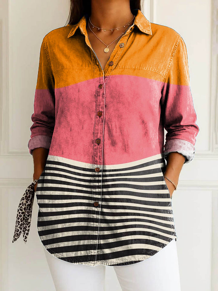 Camille | Blouse à rayures vives