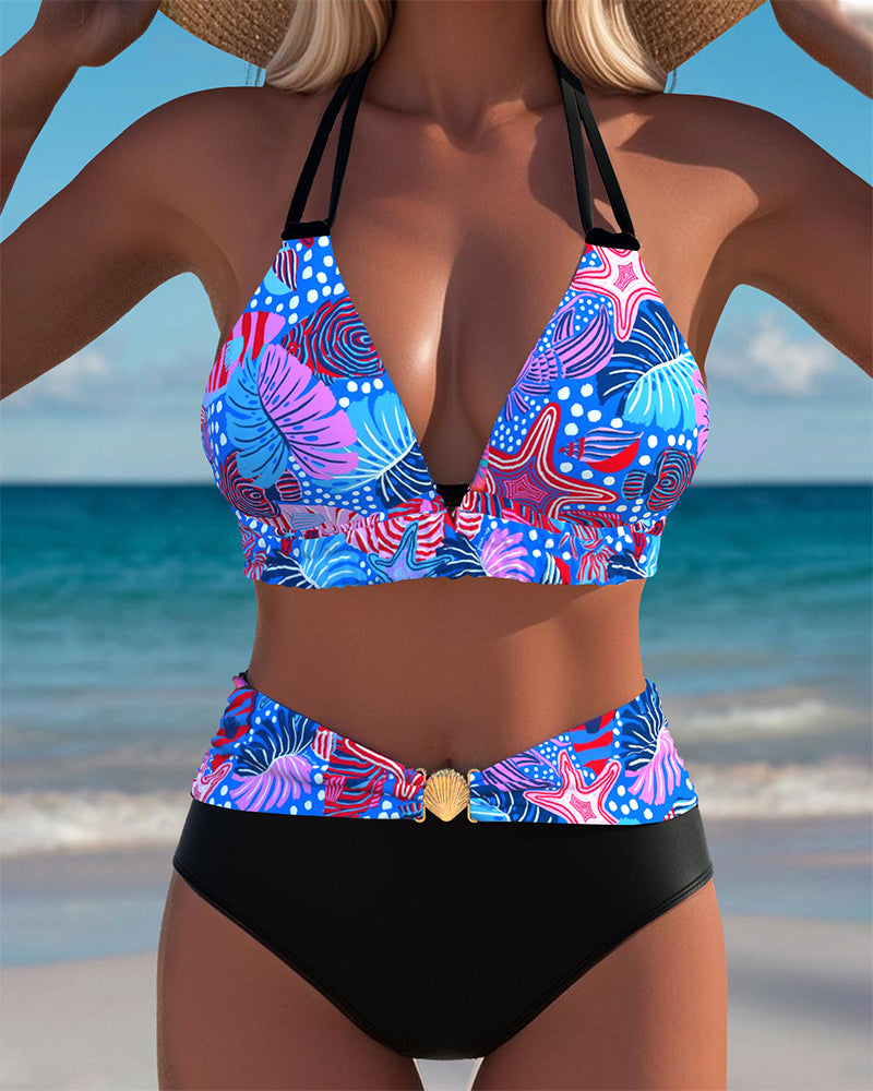 Bikini Sexy Dos Nu Soutien-Gorge Imprimé