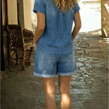 Stefania | Ensemble Commode en Denim Court