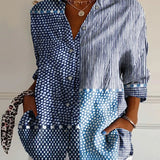 Mette | Chemise à motif mosaïque bleue