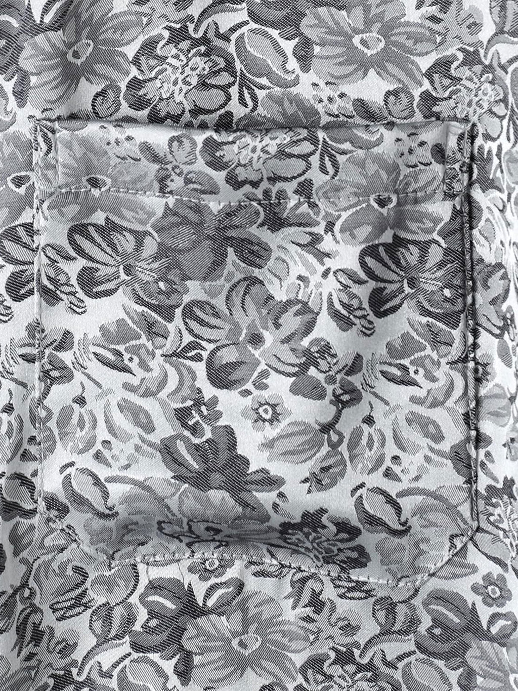 Chemise à manches courtes en satin de soie jacquard à imprimé floral pour homme
