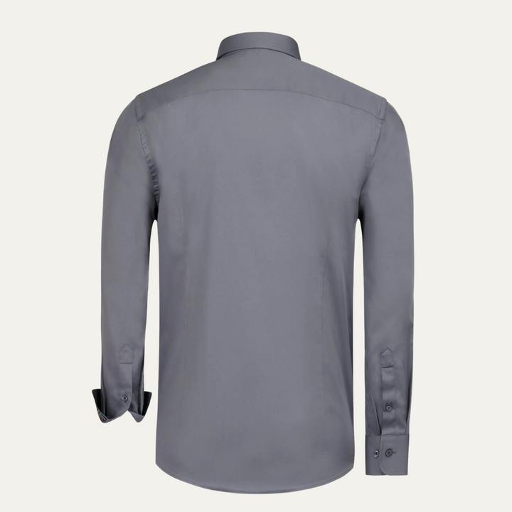 La chemise habillée en satin de coton sur mesure pour homme Mayfair - Gris