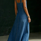Vera | Robe longue en denim avec boutons