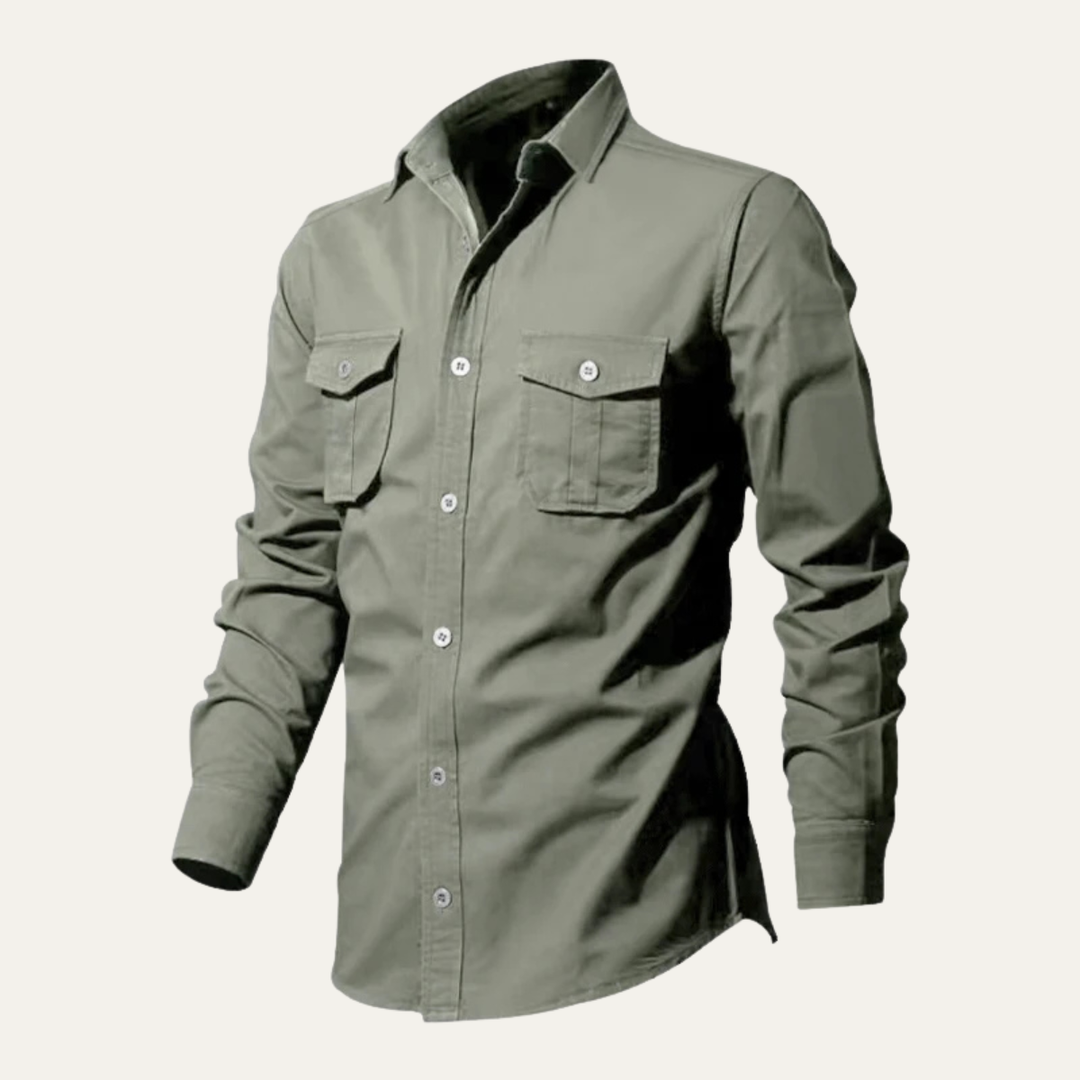La chemise à boutons rétro unie pour homme Brookwater