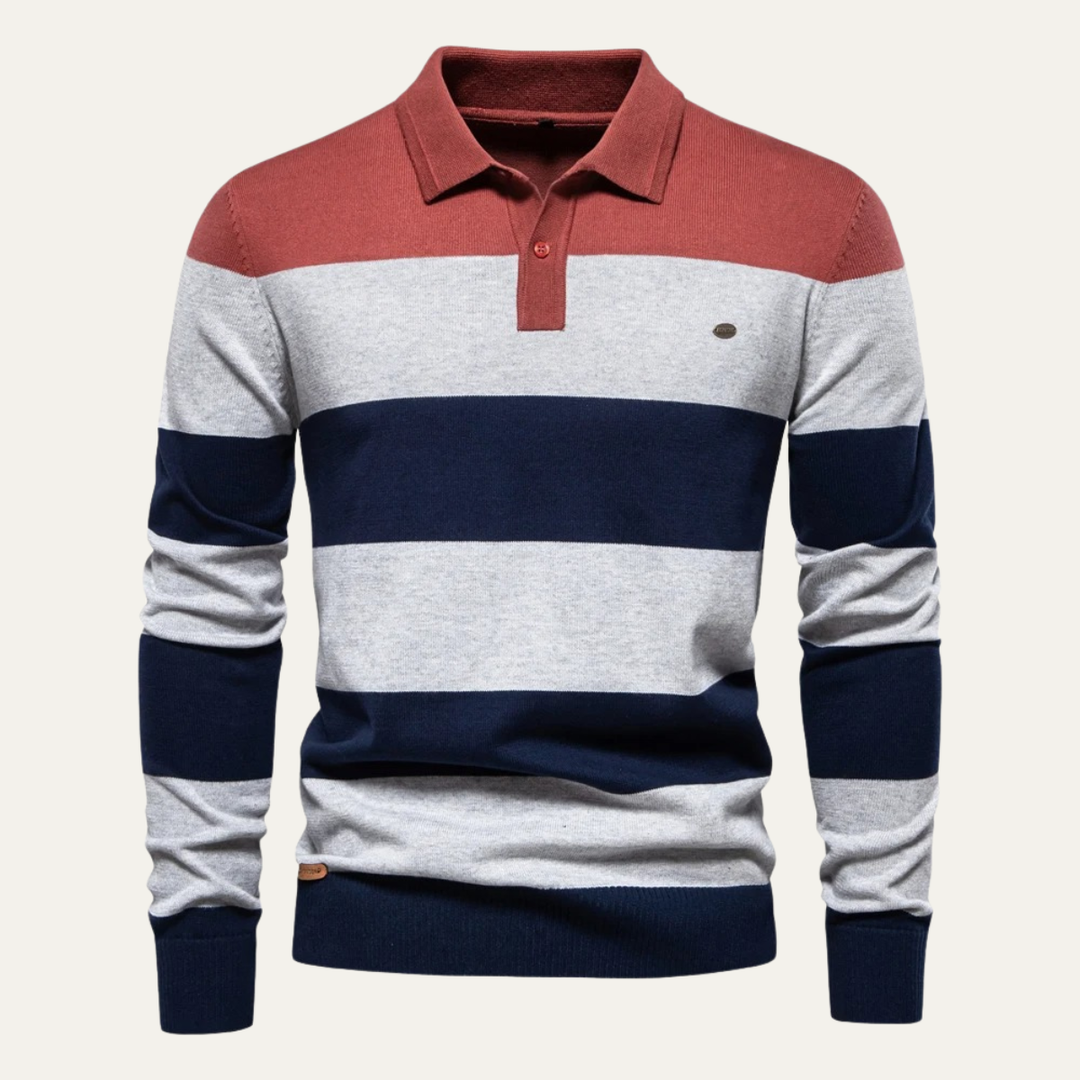Le Pull Polo en Coton à Rayures pour Hommes Latina