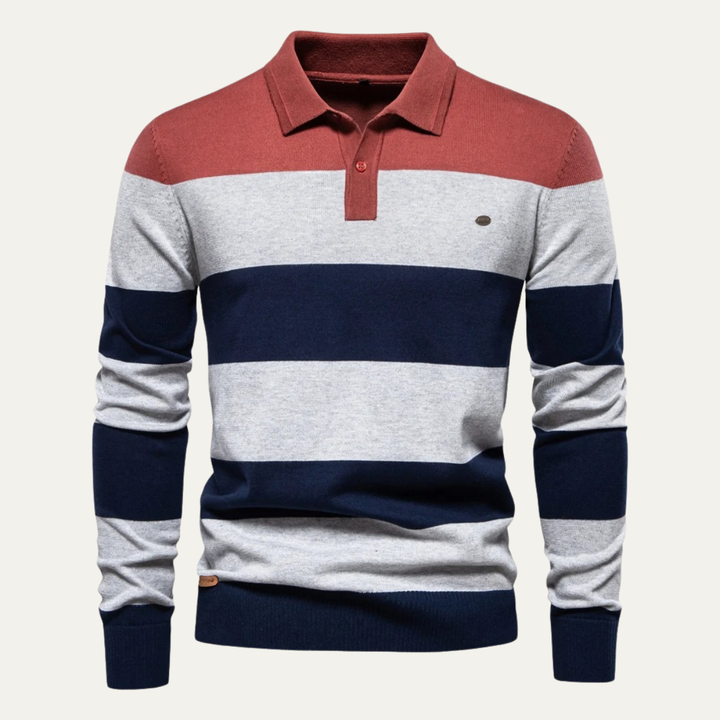 Le Pull Polo en Coton à Rayures pour Hommes Latina