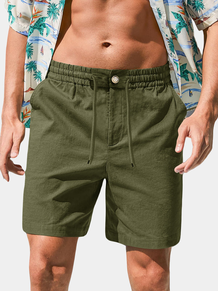 Short Homme de Plage Respirant en Lin et Coton