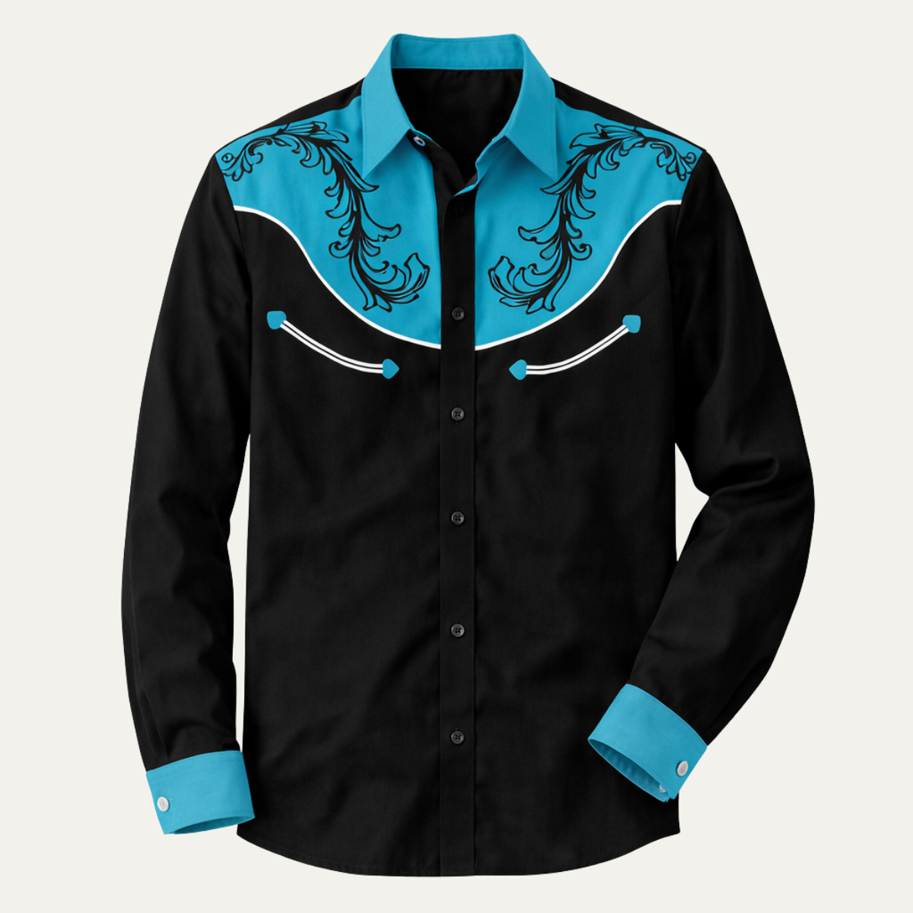 La chemise en denim légère pour homme à patchwork bicolore Briarstone Park