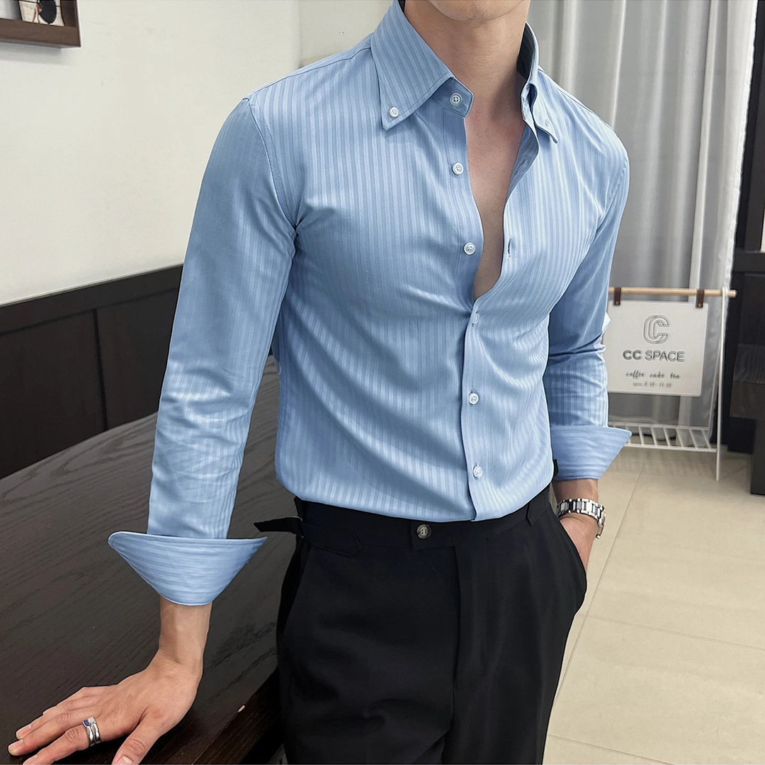 La Chemise à Manches Longues Rayée Décontractée pour Hommes de Brookhaven Park