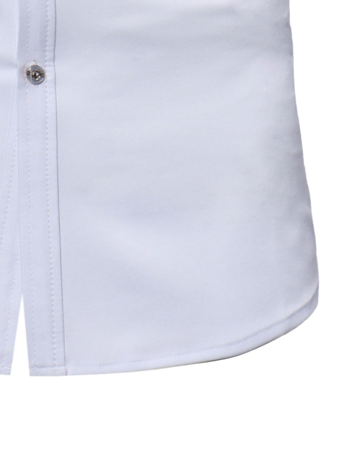 Chemise de smoking à manches longues en dentelle à col montant pour hommes