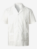 Chemisette à tissage jacquard en coton de couleur unie