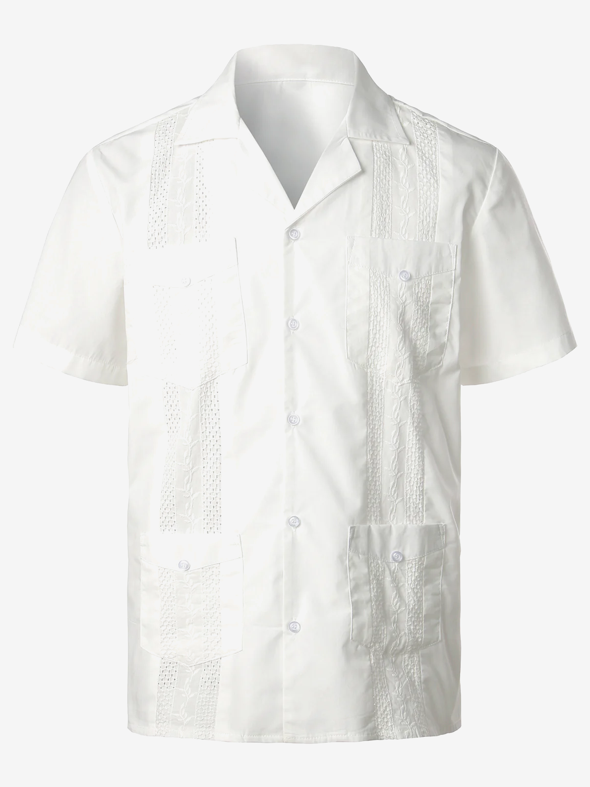 Chemisette à tissage jacquard en coton de couleur unie
