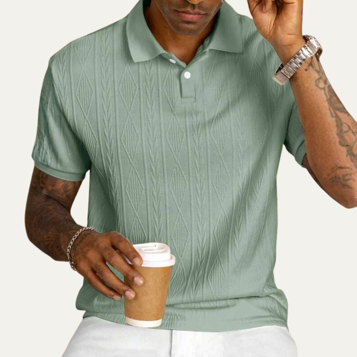 La chemise polo décontractée à boutons texturée pour hommes Ridgebrook