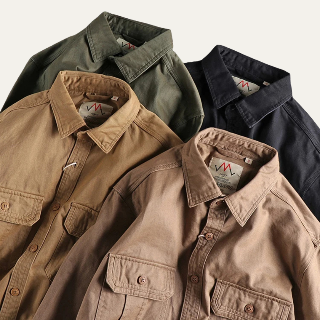 La Veste Chemise Utilitaire Vintage Lavée pour Hommes Hillston