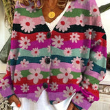 Lune | Cardigan Vintage Coloré avec Boutons pour Femme