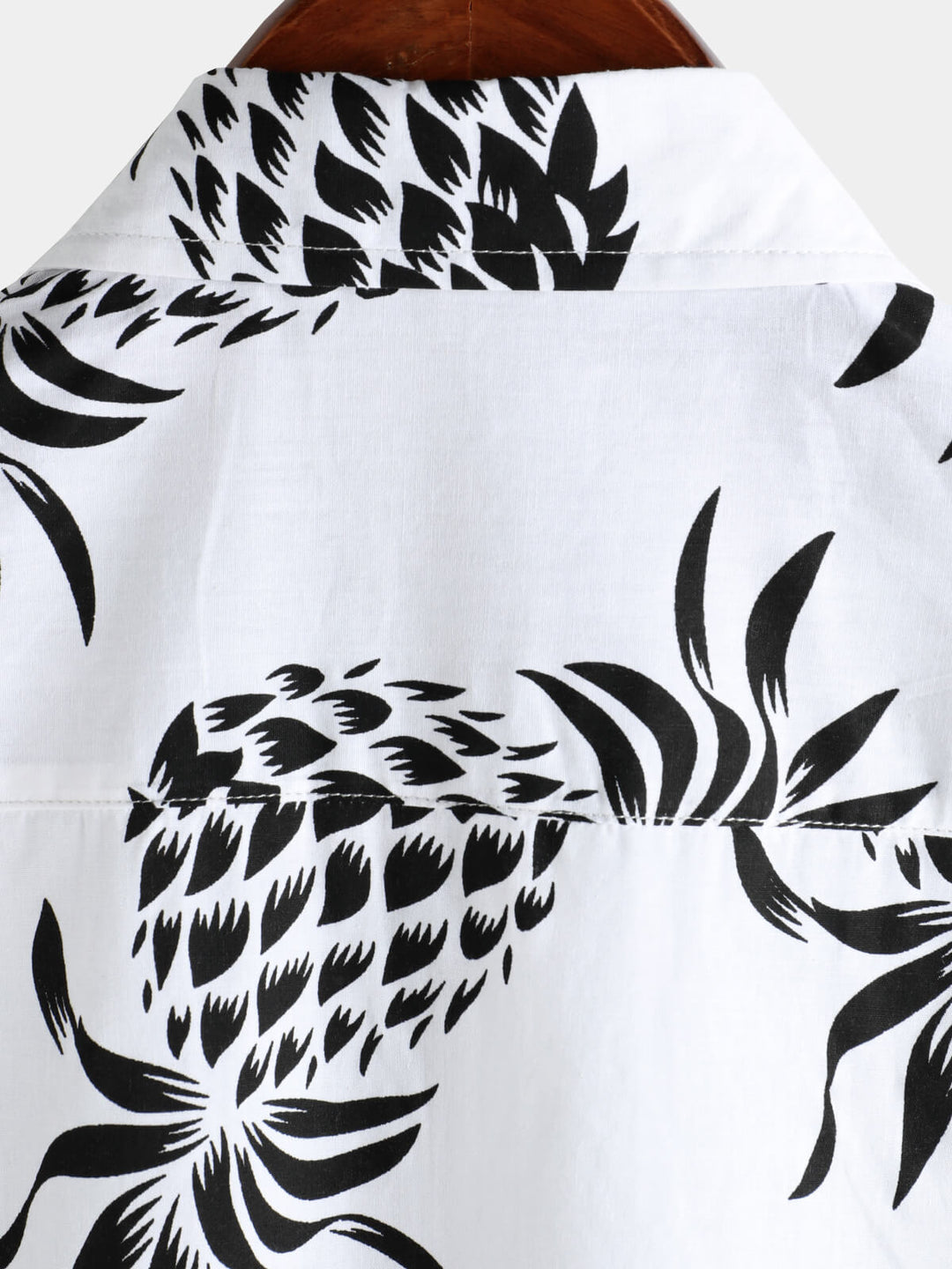 Chemise hawaïenne boutonnée à manches courtes en coton imprimé ananas pour homme