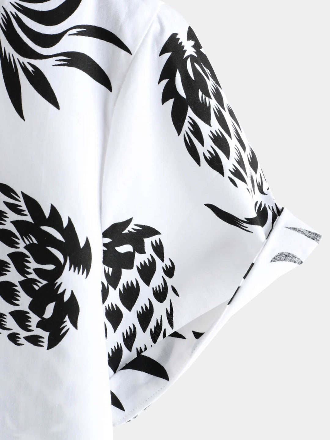 Chemise hawaïenne boutonnée à manches courtes en coton imprimé ananas pour homme