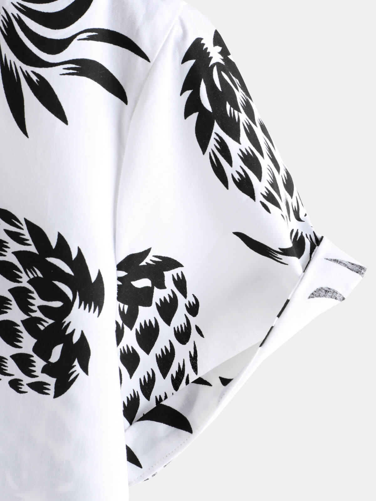 Chemise hawaïenne boutonnée à manches courtes en coton imprimé ananas pour homme