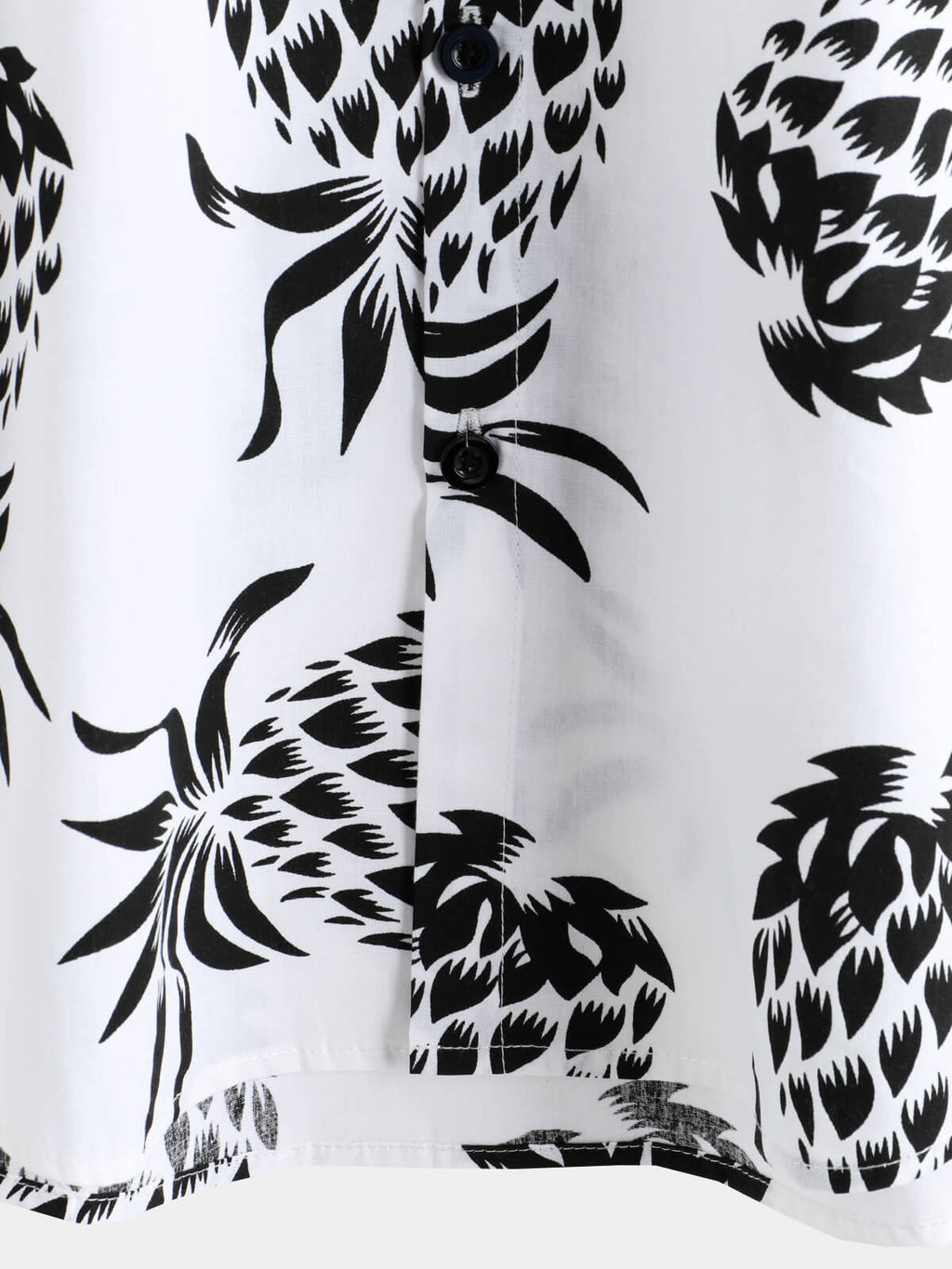 Chemise hawaïenne boutonnée à manches courtes en coton imprimé ananas pour homme