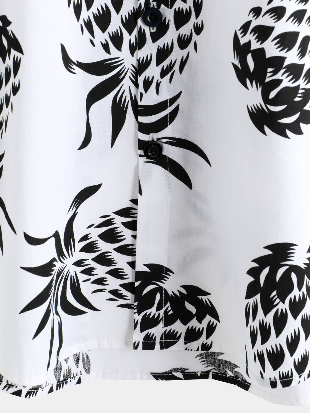 Chemise hawaïenne boutonnée à manches courtes en coton imprimé ananas pour homme