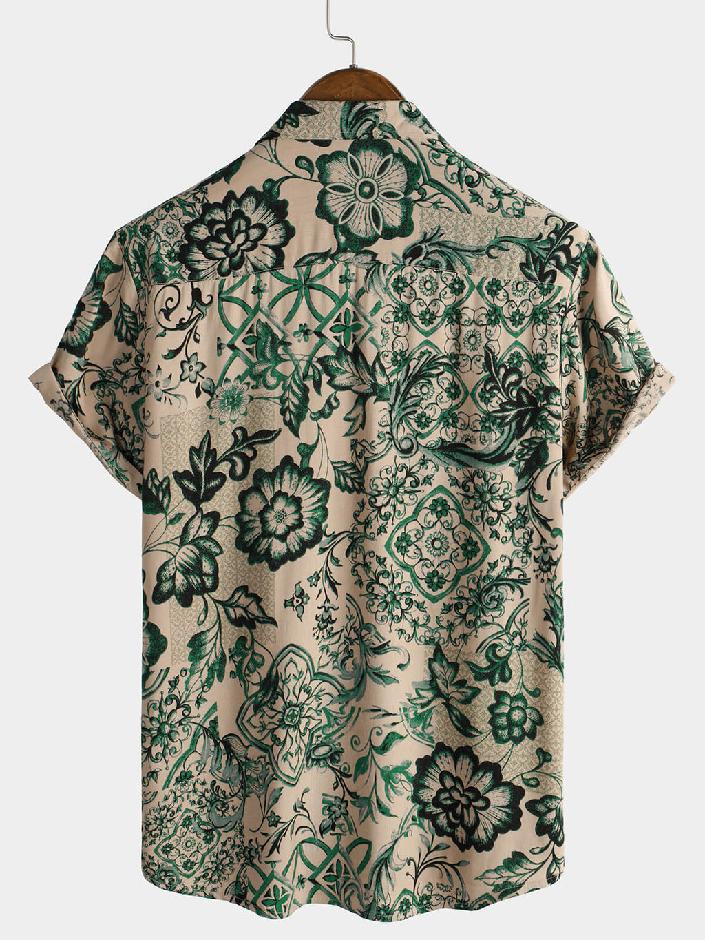 Chemise hawaïenne à manches courtes et à imprimé floral pour homme style vintage respirante style vacances