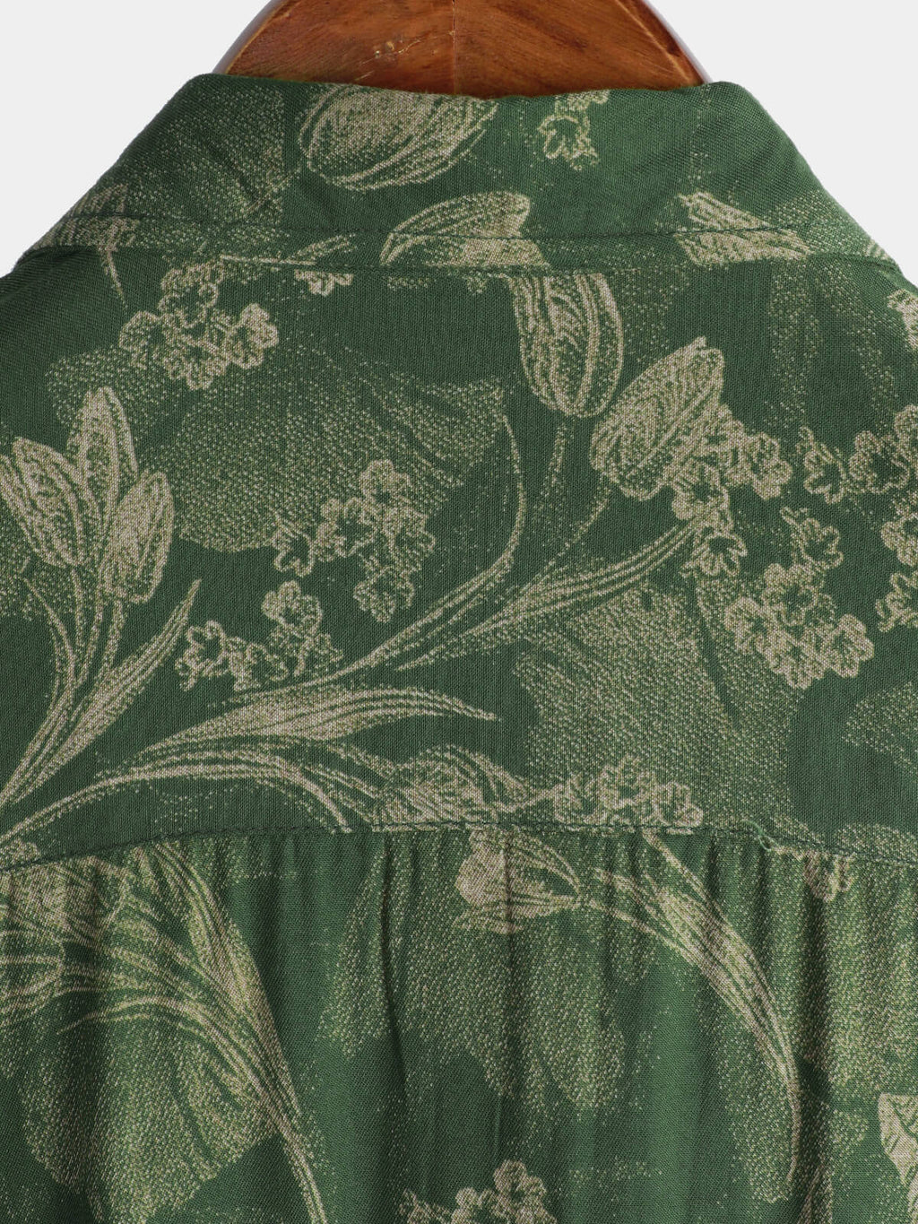 Chemise hawaïenne à manches courtes et boutons respirants pour homme style vintage vert